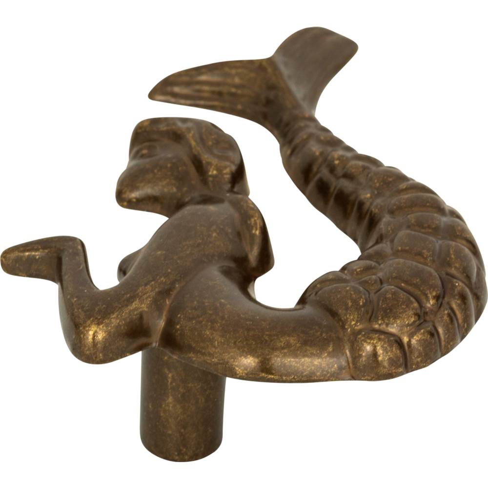 Atlas Mermaid Knob Right 2 1/2 Inch Burnished Bronze