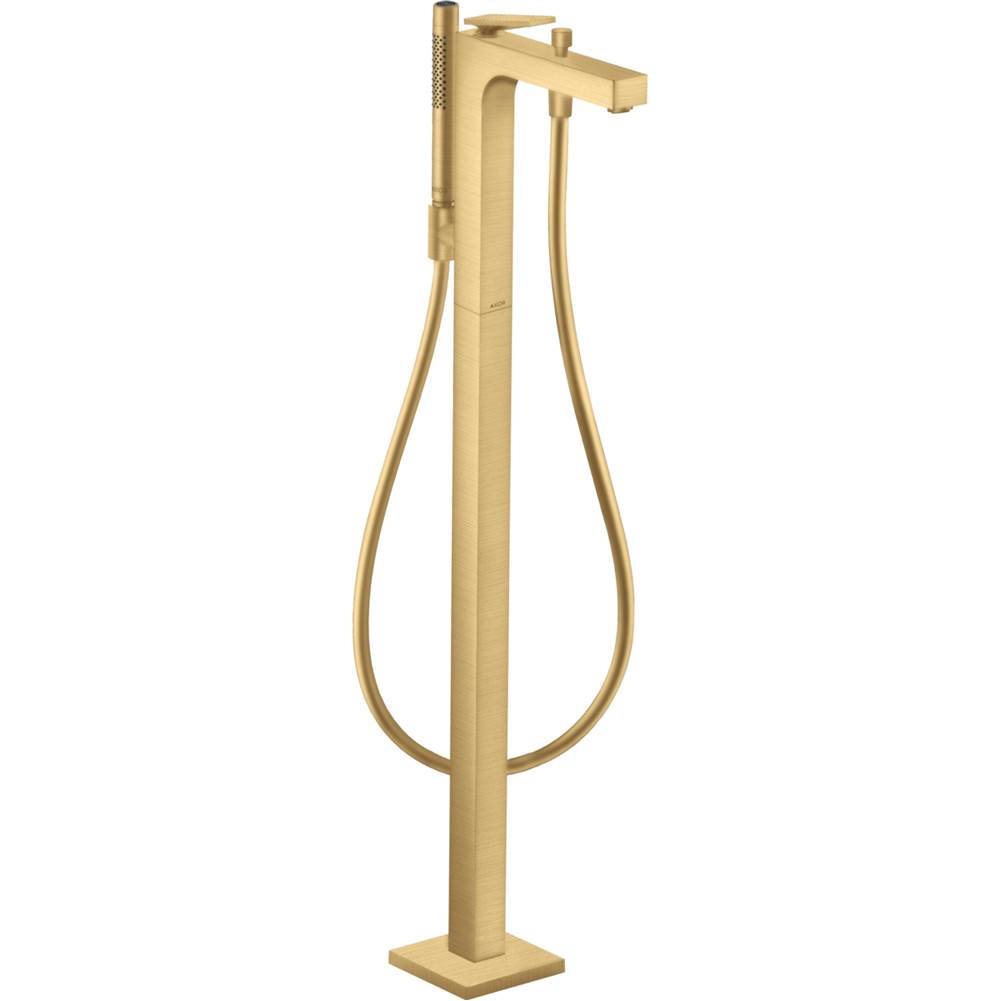 Axor Citterio Freestanding Tub Filler Trim with 1.75 GPM Handshower- Rhombic Cut in Brushed Gold Optic