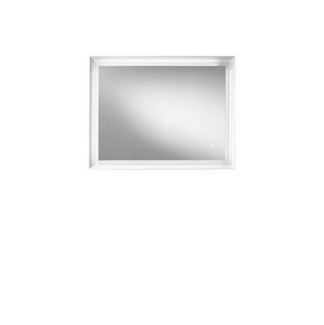 Blu Bathworks 45-Degree & Fenix collection 900 mirror w/LED lighting; 35 1/2''W x 27 1/2''H x 1 1/2''D; White Matte