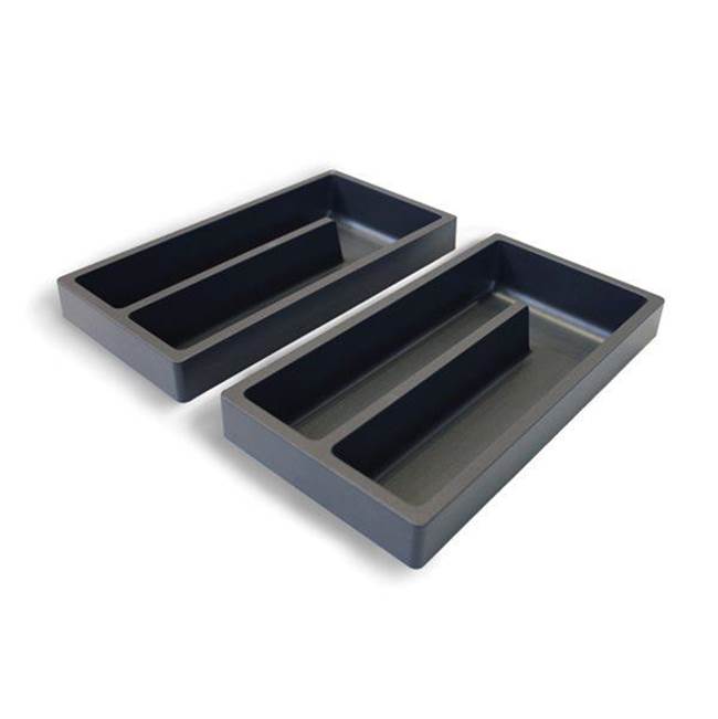 Blu Bathworks Organization kit for 45-Degree, Fenix + 51 collection vanity drawers: 2 storage compartments; 5 1/2”W x 1 3/4”H x 10 1/2”D