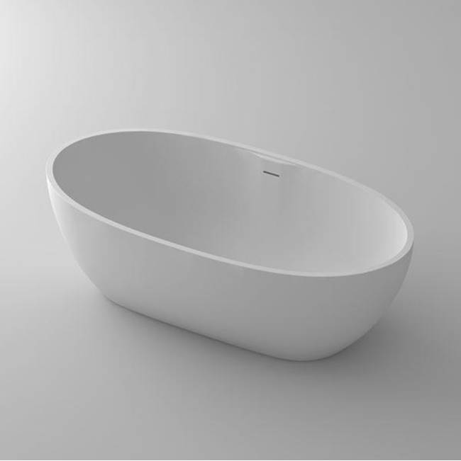 Blu Bathworks azure•1 blu•stone™ freestanding oval tub; 66 1/4''L x 34''W x 20 3/4''H; White Matte