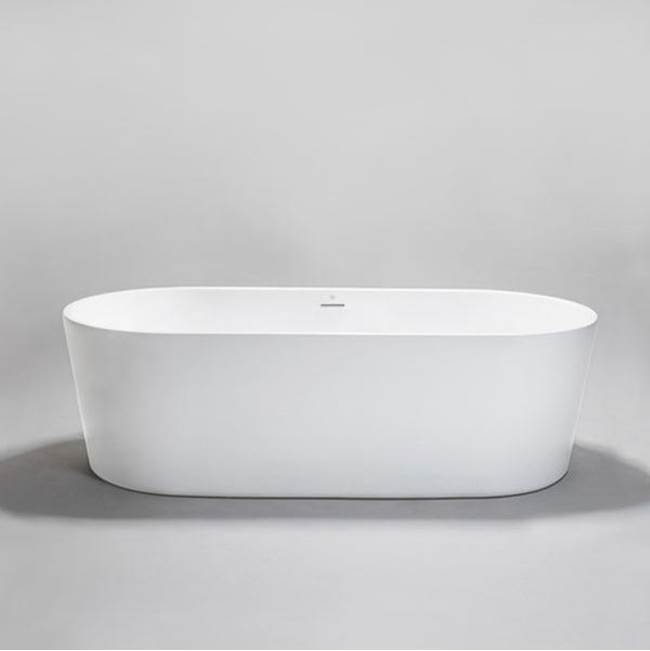 Blu Bathworks Pisa•3 freestanding acrylic bathtub; 62 1/4''L x 29''W x 22 1/2''H; White Matte