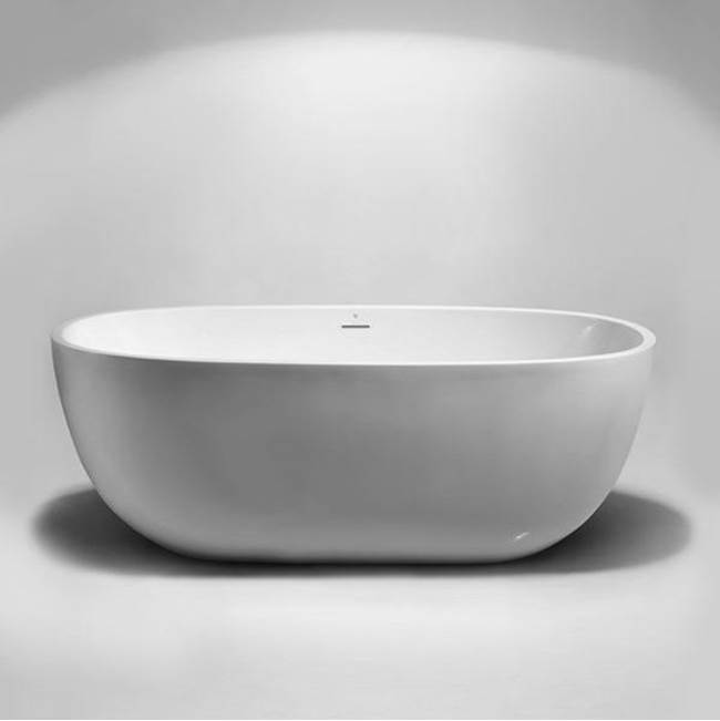 Blu Bathworks Siena•1 freestanding acrylic bathtub; 59''L x 28 1/4''W x 23 1/4''H; White Gloss