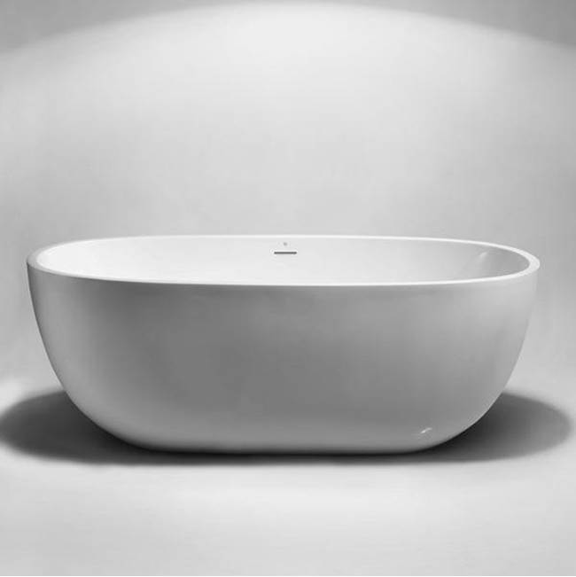 Blu Bathworks Siena•2 freestanding acrylic bathtub; 67''L x 30 3/4''W x 23 1/2''H; White Matte
