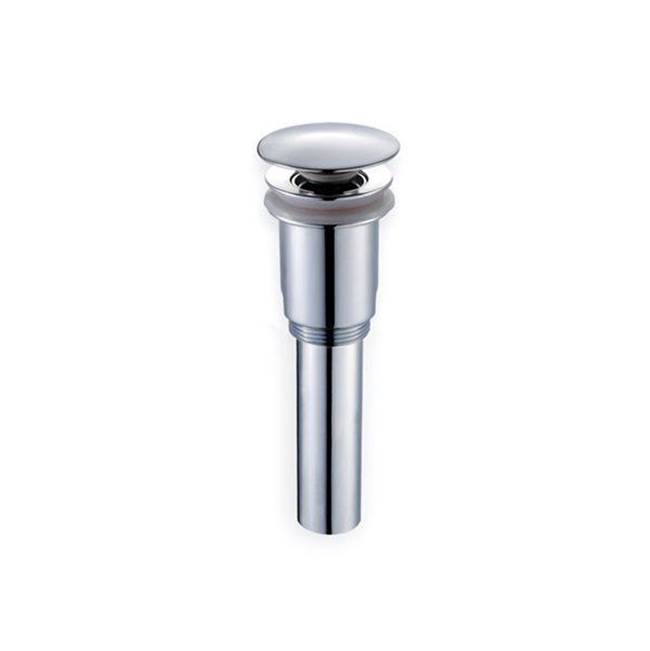 Blu Bathworks Push button waste without overflow, shrouded threads and tailpiece; 1 1/4'' DIA Chrome