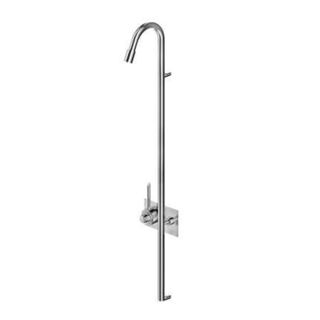MGS Bagno Outdoor Wall-mount Thermostatic Shower Stainless Steel Matte