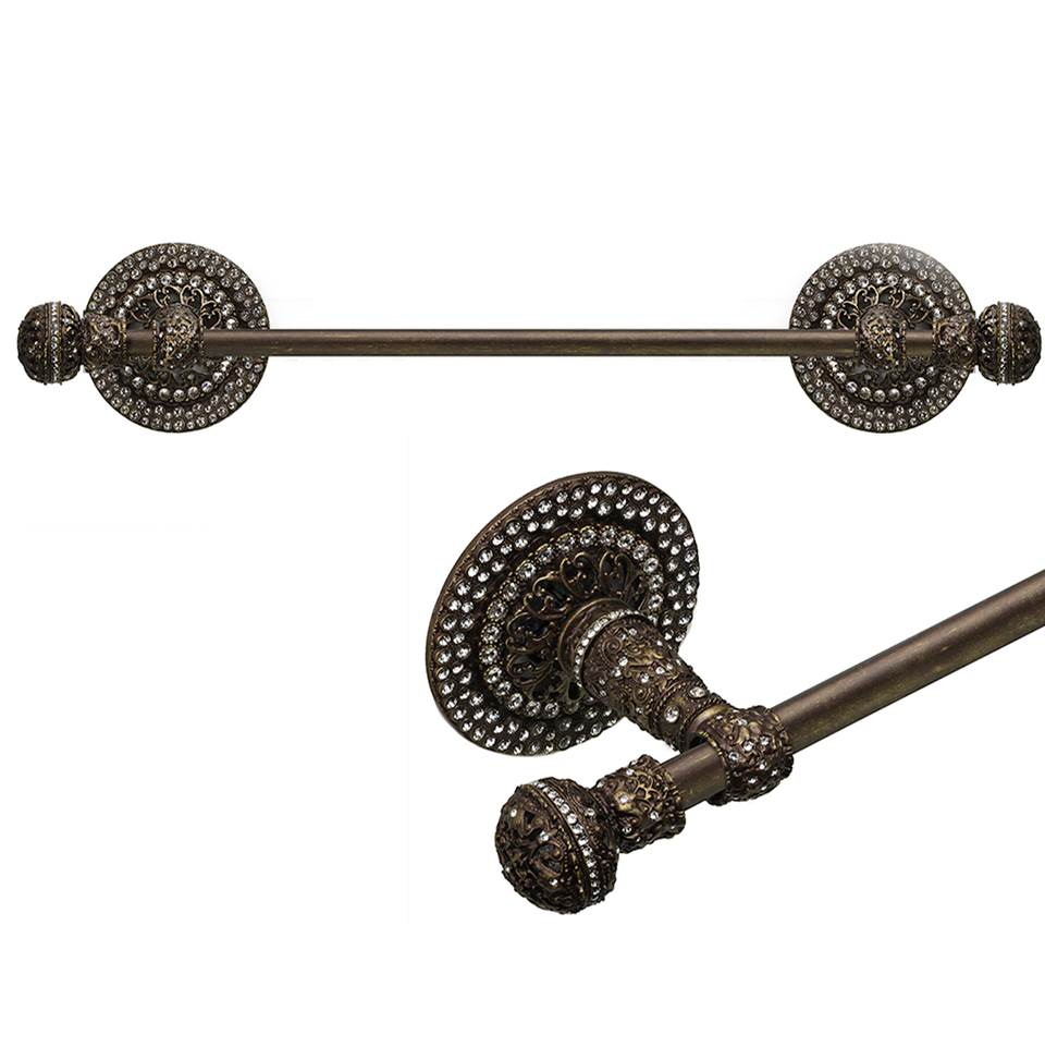 Carpe Diem Hardware Juliane Grace Ii 32'' O.C. (Approximately) Towel Bar With 417 Swarovski Clear Crystals With 5/8'' Smooth Center