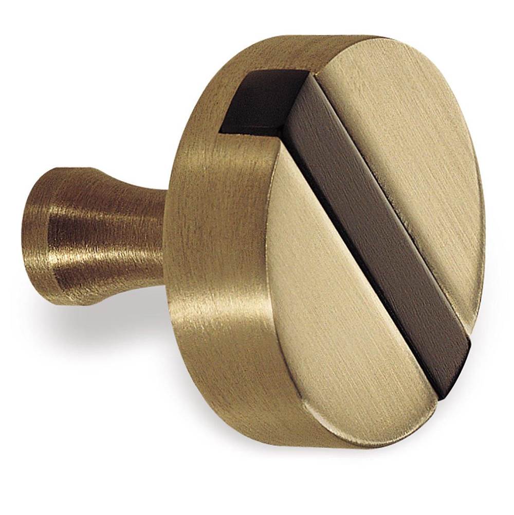 Colonial Bronze Top Striped Cabinet Knob Hand Finished in Matte Satin Black and Polished Copper