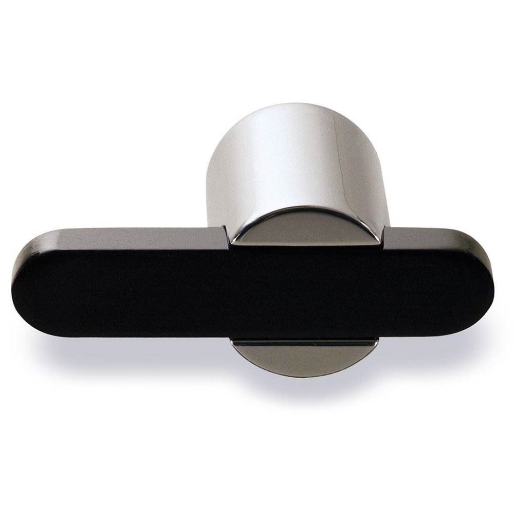 Colonial Bronze T Cabinet Knob Hand Finished in Matte Pewter and Polished Nickel