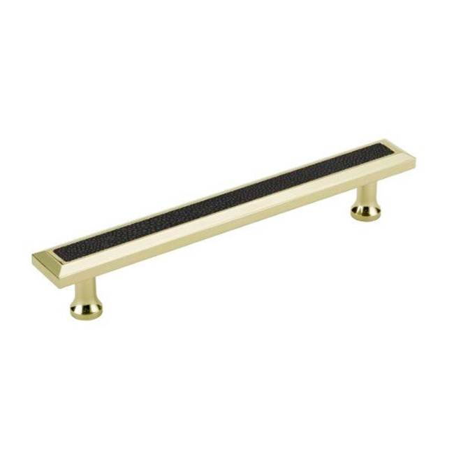 Colonial Bronze Leather Accented Rectangular, Beveled Cabinet Pull With Flared Posts, Matte Oil Rubbed Bronze x Sulky Antique White Leather