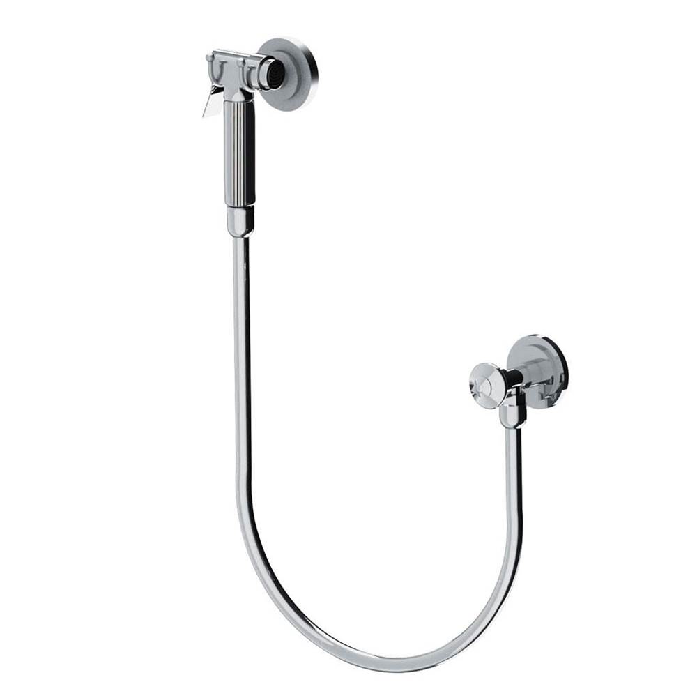 Cristal & Bronze Classical Hygienic Shower With Stop Cock, Shower Hose And Hook, 125cm Long