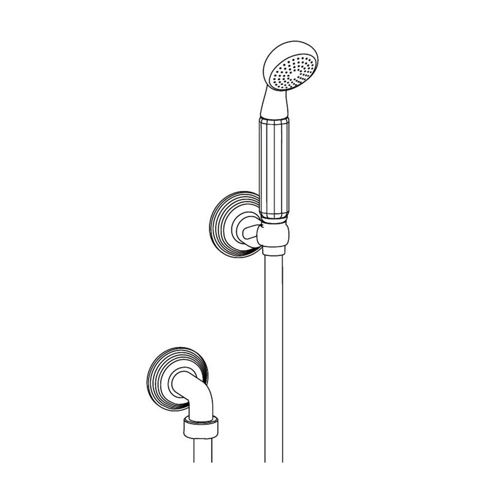 Cristal & Bronze Wall Shower Set On Fixed Hook, With Elbow 1/2'' And Hose 150cm