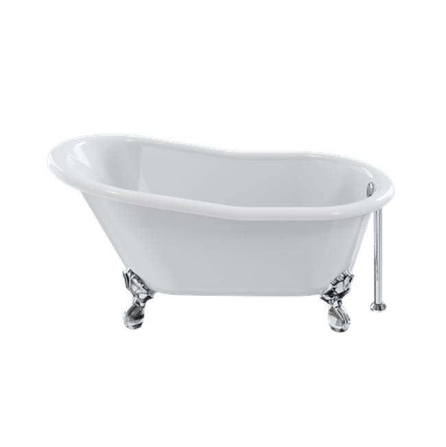 Crosswater London Belgravia Slipper Freestanding Footed Bathtub (With Polished Chrome Claw Feet)