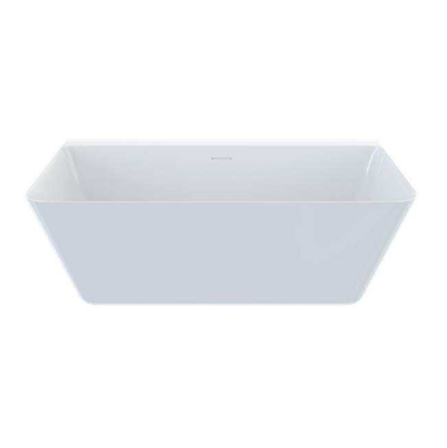 Crosswater London Taos Back To Wall Bathtub With Integral Overflow, Clearstone, White Semi-Gloss