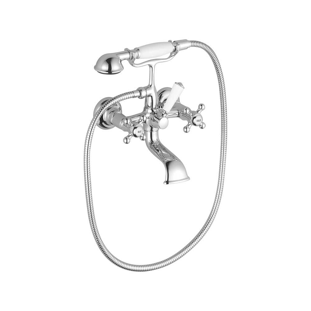 Dornbracht Tub Mixer For Wall-Mounted Installation With Hand Shower Set In Platinum