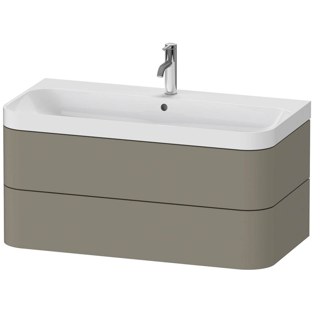 Duravit Happy D.2 Plus Two Drawer C-Shaped Wall-Mount Vanity Kit Stone Gray