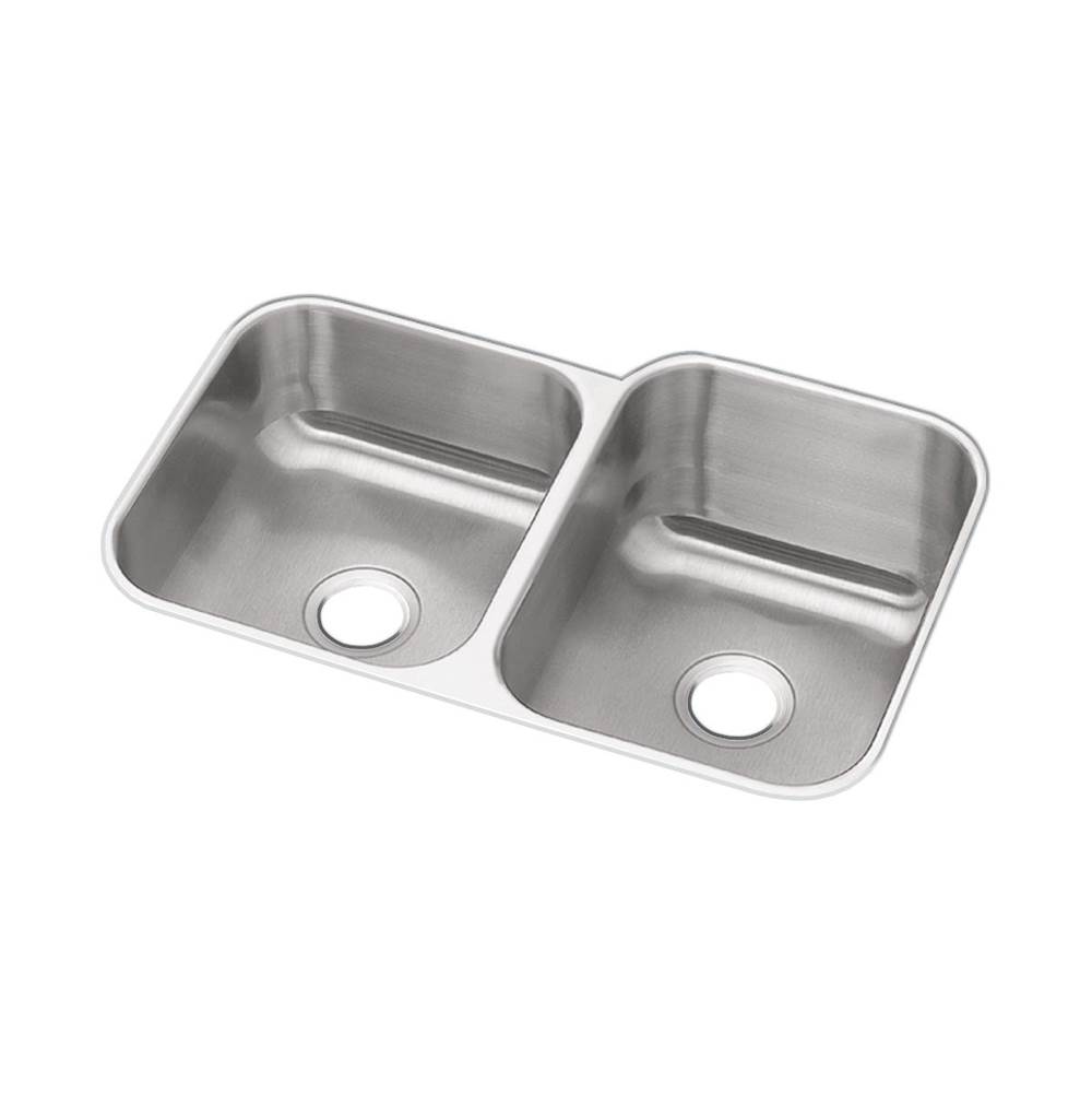 Elkay Dayton Stainless Steel 31-3/4'' x 20-1/2'' x 10'', 40/60 Double Bowl Undermount Sink