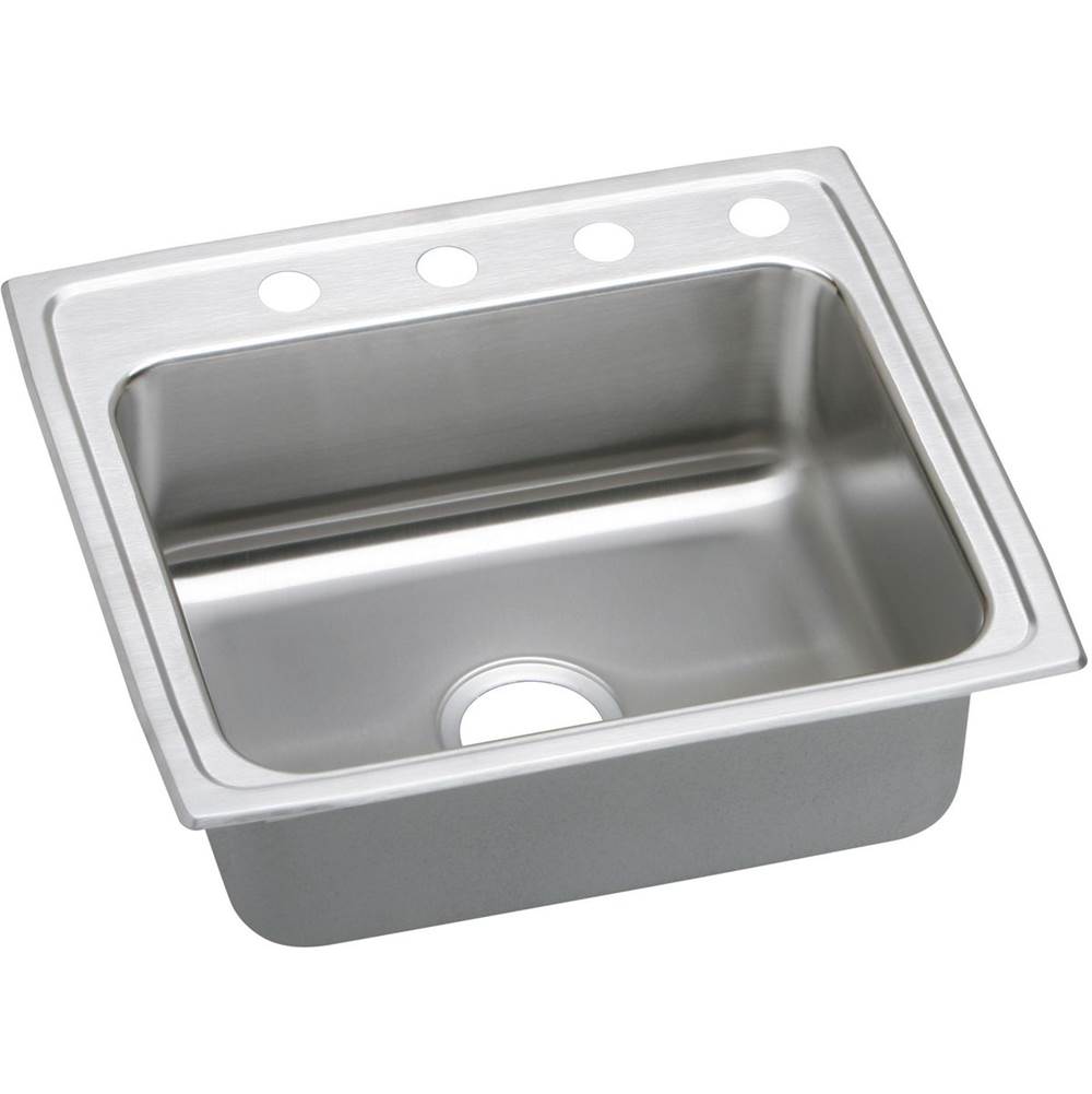 Elkay Lustertone Classic Stainless Steel 25'' x 21-1/4'' x 7-7/8'', 3-Hole Single Bowl Drop-in Sink with Quick-clip