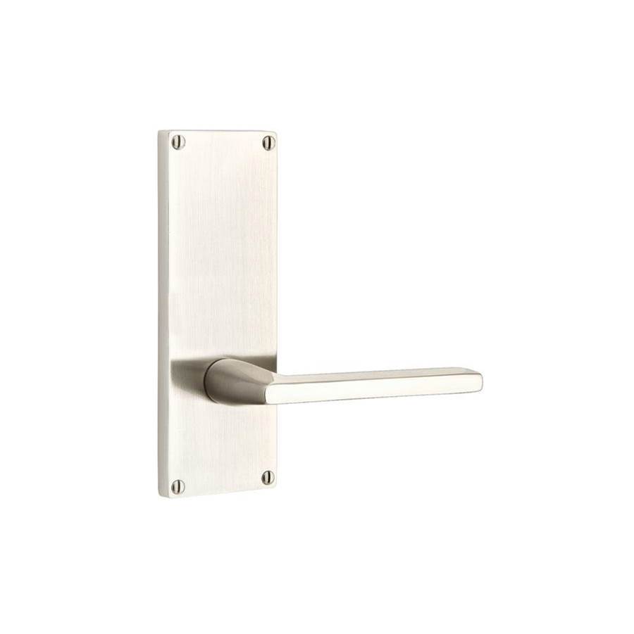 Emtek Dummy Pair, Sideplate Locksets Modern Non-Keyed 7'', Athena Lever, US19