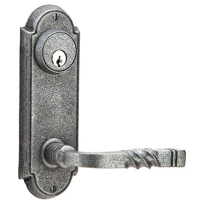 Emtek Passage Single Keyed, Sideplate Locksets No.5 3-5/8'' Center to Center Keyed, Jamestown Knob, SWS