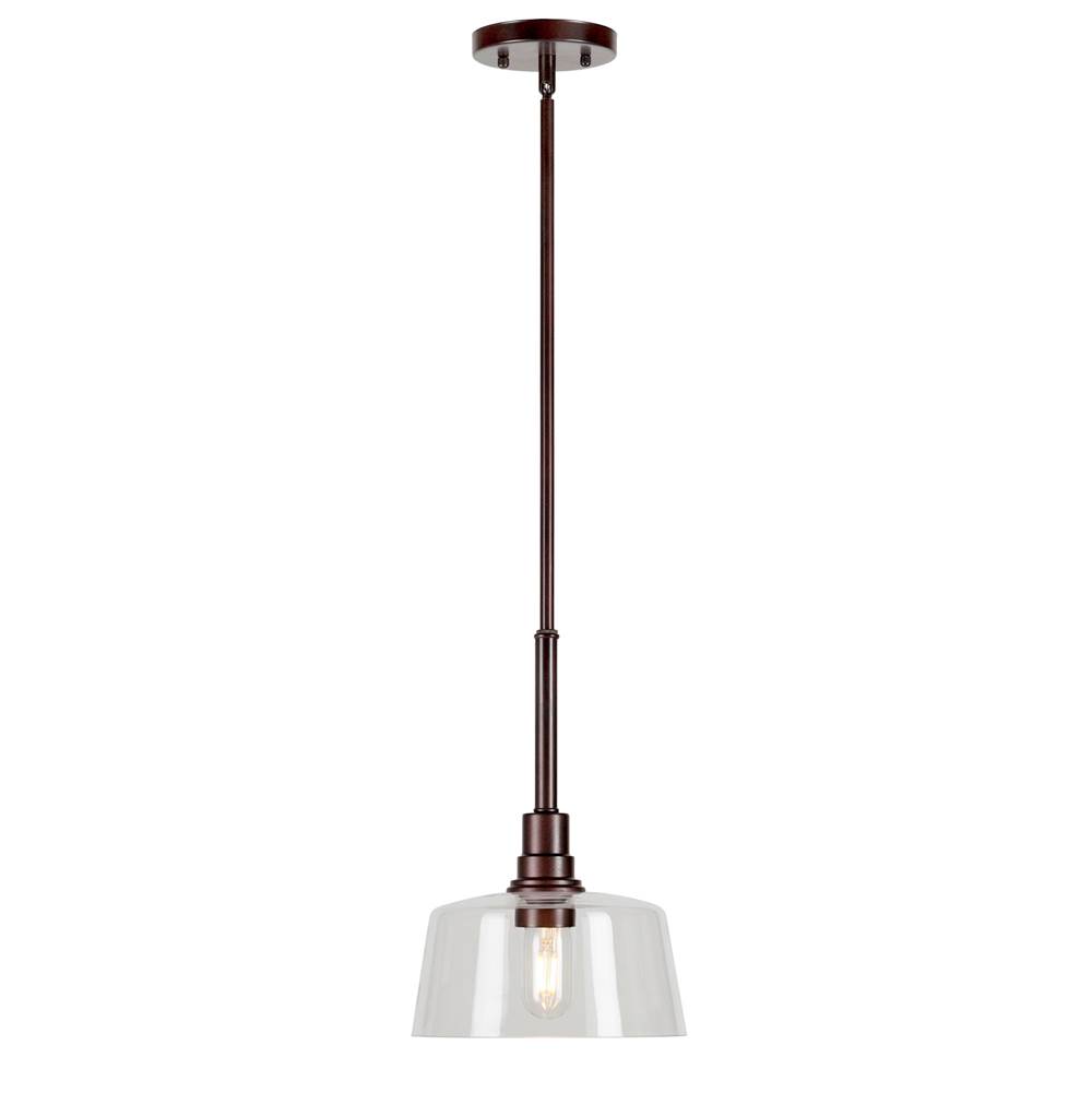 Forte Lighting Acopa 1-Light Antique Bronze Mini Pendant with Clear Glass