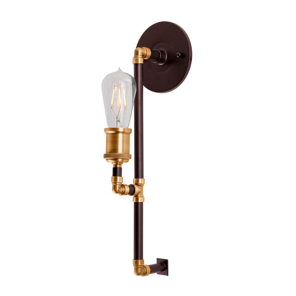 Forte Lighting Piper 1-Light Black and Antique Brass Wall Sconce