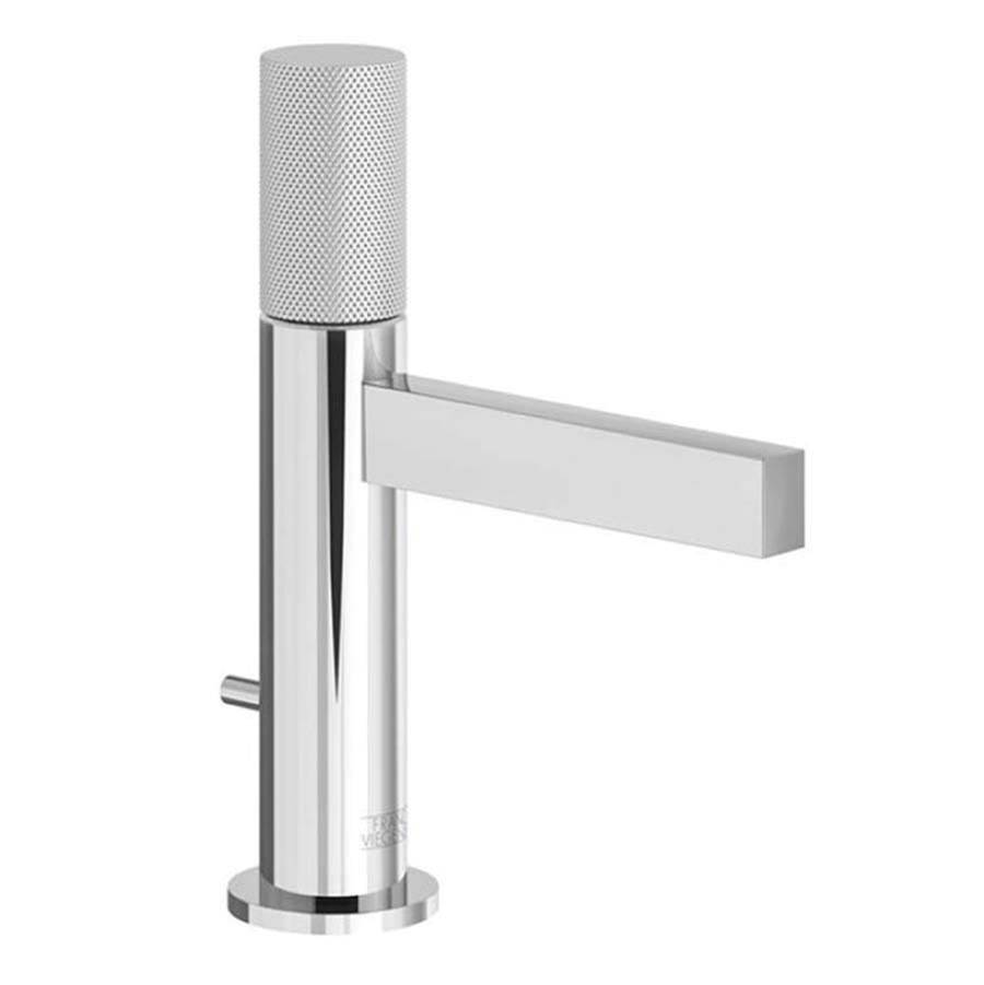 Franz Viegener Single Handle Luxury Lavatory Set, Knurling Cylinder Handle, With Pop-Up Drain Assembly