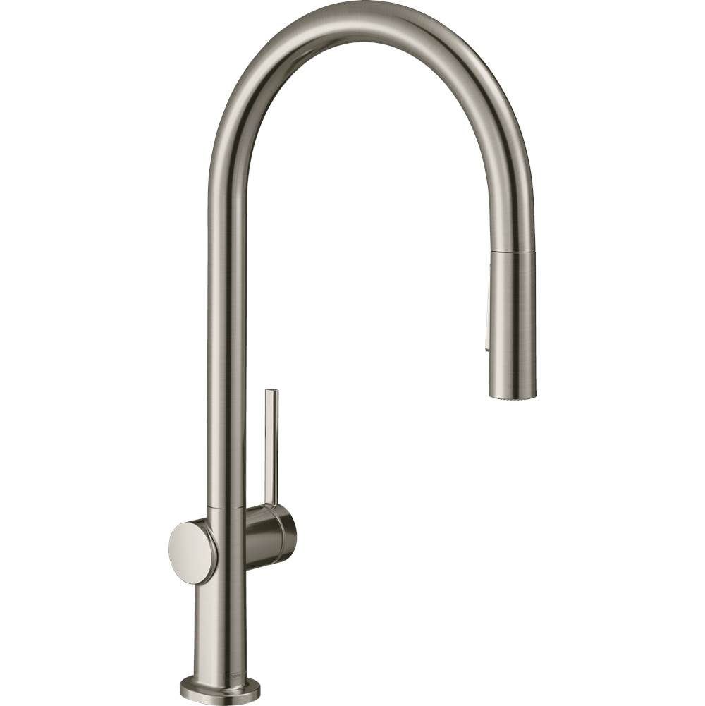 Hansgrohe Talis N HighArc Kitchen Faucet, O-Style 2-Spray Pull-Down, 1.75 GPM in Steel Optic