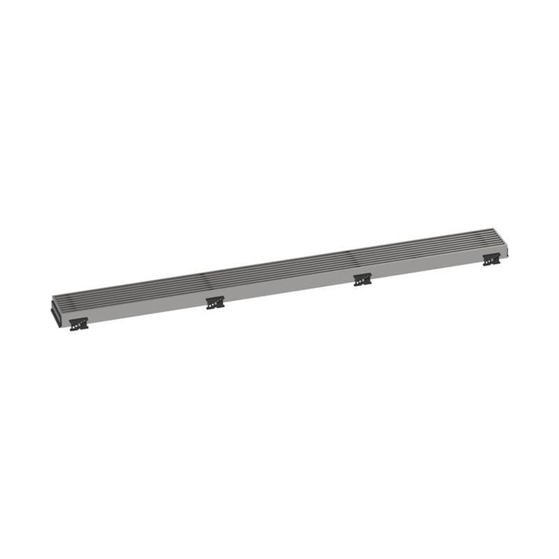 Hansgrohe RainDrain Match Trim Boardwalk 31 1/2'' with Height Adjustable Frame in Brushed Stainless Steel