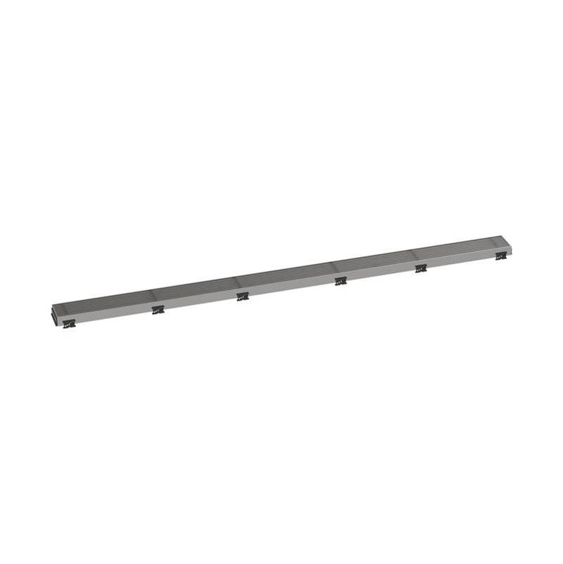 Hansgrohe RainDrain Match Trim Boadwalk for 47 1/4'' Rough with Height Adjustable Frame in Brushed Stainless Steel