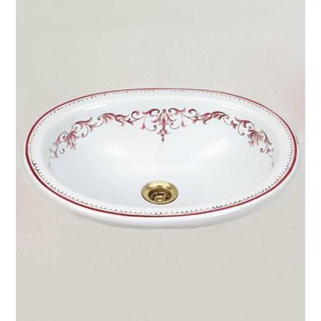 Herbeau ''Opale'' Earthenware Oval Countertop Lavatory Bowl in Romantique
