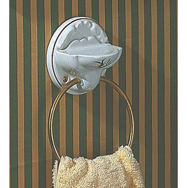 Herbeau Towel Ring / Soap Dish in Vieux Rouen, Polished Chrome