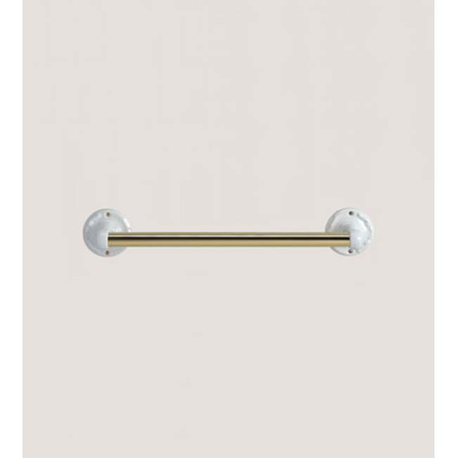 Herbeau ''Charleston'' 18'' Towel Bar in White, Lacquered Polished Copper