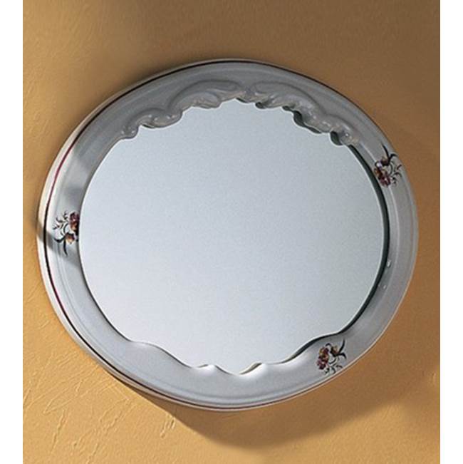 Herbeau Oval Mirror in Moustier Rose