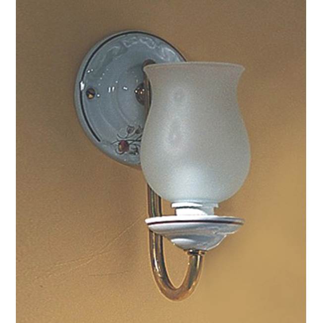Herbeau Wall Light in White, Polished Brass Hardware