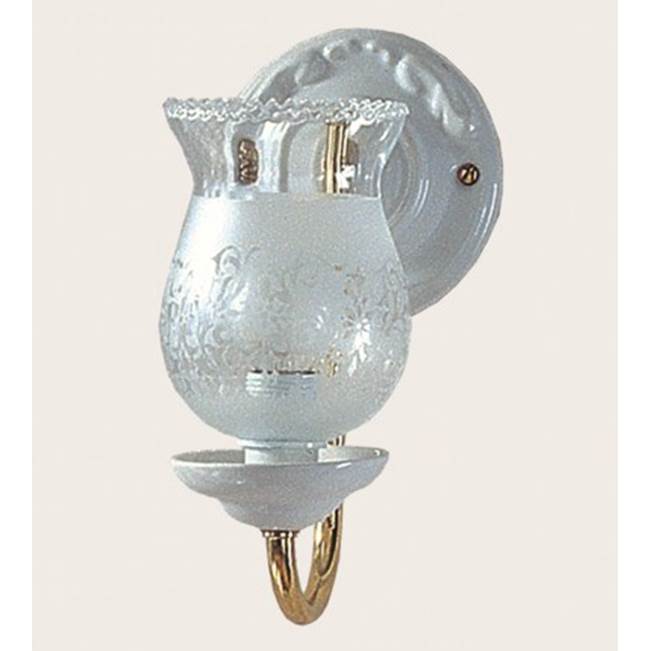 Herbeau ''Charleston'' Wall Light in White, Solibrass