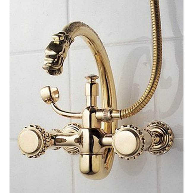 Herbeau ''Pompadour'' Wall Mounted Tub Filler with Hand Shower in Satin Nickel
