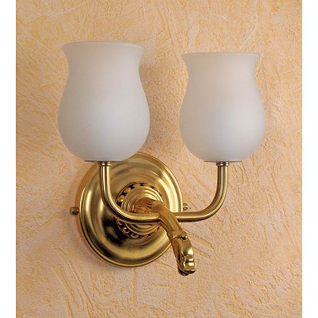 Herbeau ''Pompadour'' Double Wall Light in Weathered Brass