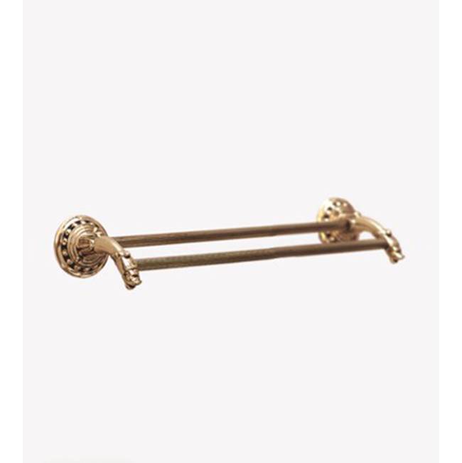 Herbeau ''Pompadour'' 18-inch Double Towel Bar in Old Gold