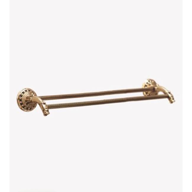 Herbeau ''Pompadour'' 30-inch Double Towel Bar in Weathered Brass