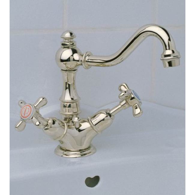 Herbeau ''Royale'' Single-Hole Basin Mixer in French Weathered Brass