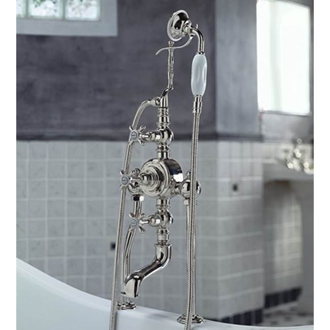 Herbeau ''Royale'' Exposed Tub and Shower Thermostatic Mixer Deck Mounted in Satin Nickel