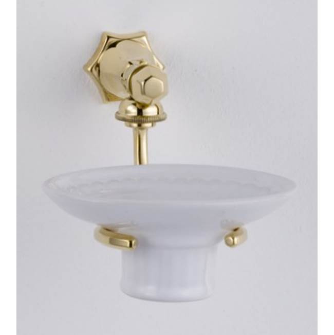 Herbeau ''Monarque'' Vitreous China Soap Dish and Holder in Lacquered Polished Copper