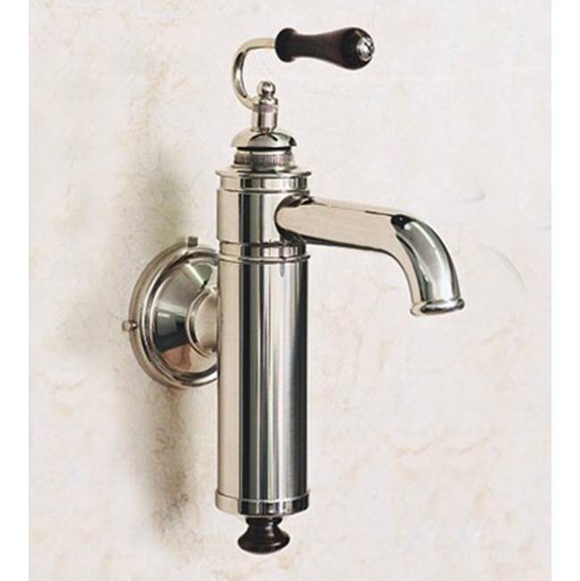 Herbeau ''Estelle'' Wall Mounted Single Lever Mixer with Ceramic Cartridge in Wooden Handle, Polished Chrome