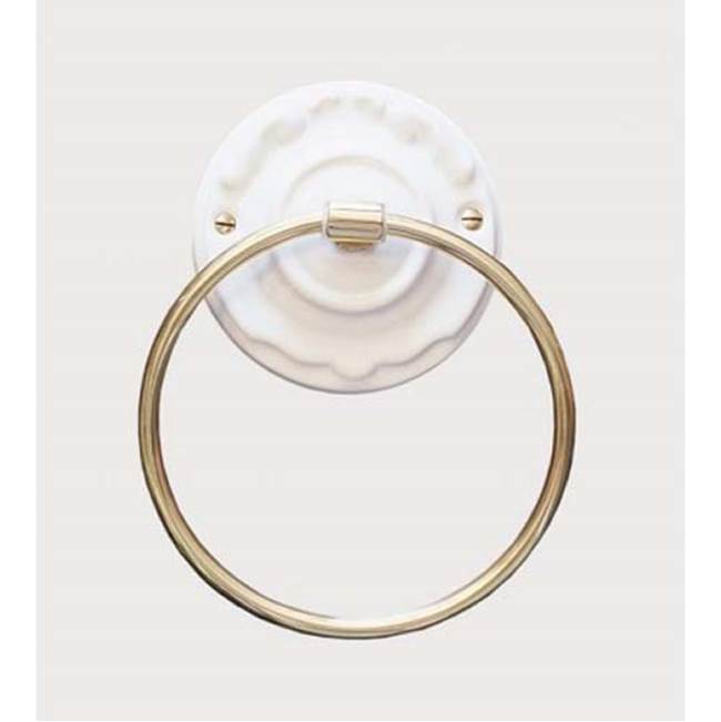 Herbeau ''Charleston'' 6''-inch Towel Ring in XX Any Handpainted Finish, Lacquered Polished Copper