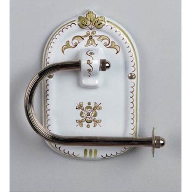 Herbeau Toilet Tissue Holder in Moustier Polychrome, Weathered Brass