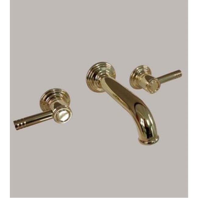 Herbeau ''Lille'' 3-Hole Wall Mounted Lavatory Mixer with Ceramic Cartridge in Brushed Nickel