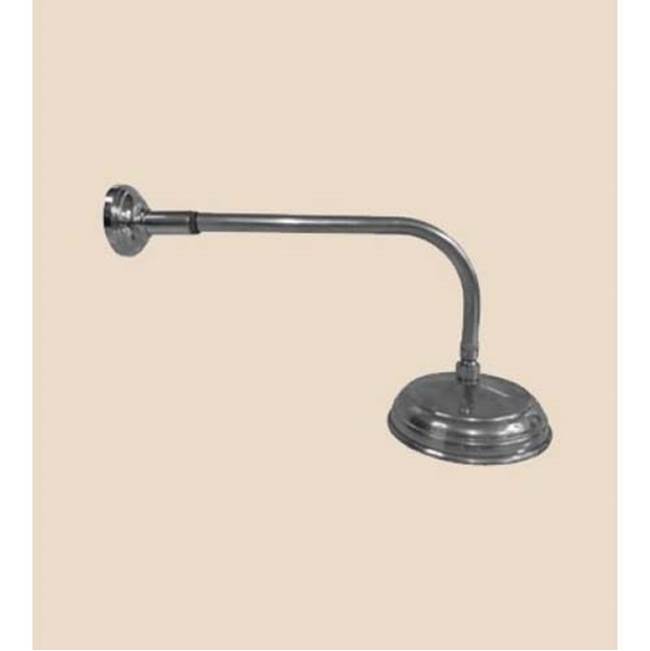 Herbeau ''Lille'' Wall Mounted Showerhead Arm and Flange in Old Gold