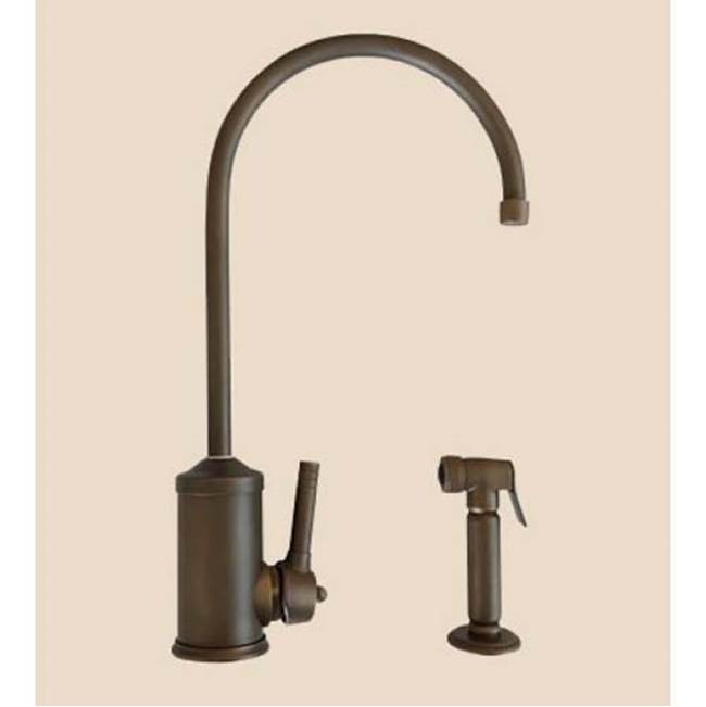 Herbeau ''Lille'' Single Lever Kitchen Mixer with Handspray and Ceramic Cartridge in Weathered Brass