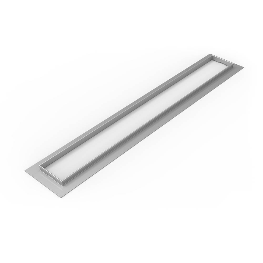 Infinity Drain 60'' Length x 1'' Height Clamping Collar in polished stainless for Universal Infinity Drain™
